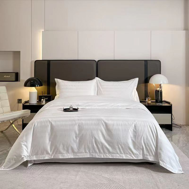 Stripes Pure Cotton Hotel Bileog Leapa Leapa Linen