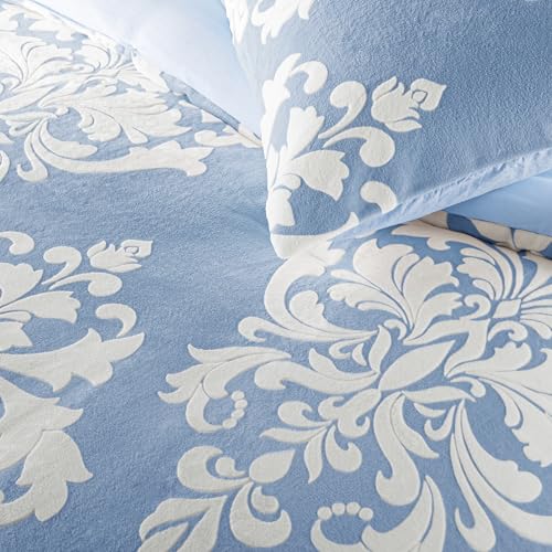 Comfortóir Geimhridh Flannel Clóbhuailte Burnout, Cuilt Bohemian Plush le Tacaíocht Microfiber Ultra-Bhog, Leapa Te Uile-Séasúr
