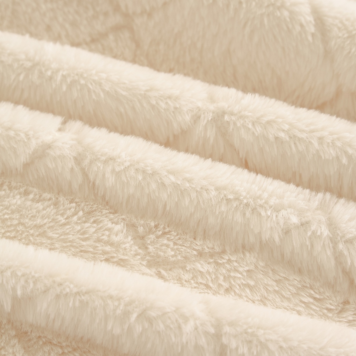 Tacar Comforter Veilbhit Coinín Bréige Seiceáilte Fur & Bainne - Tacar Leapa 3 Phíosa Jacquard Bog